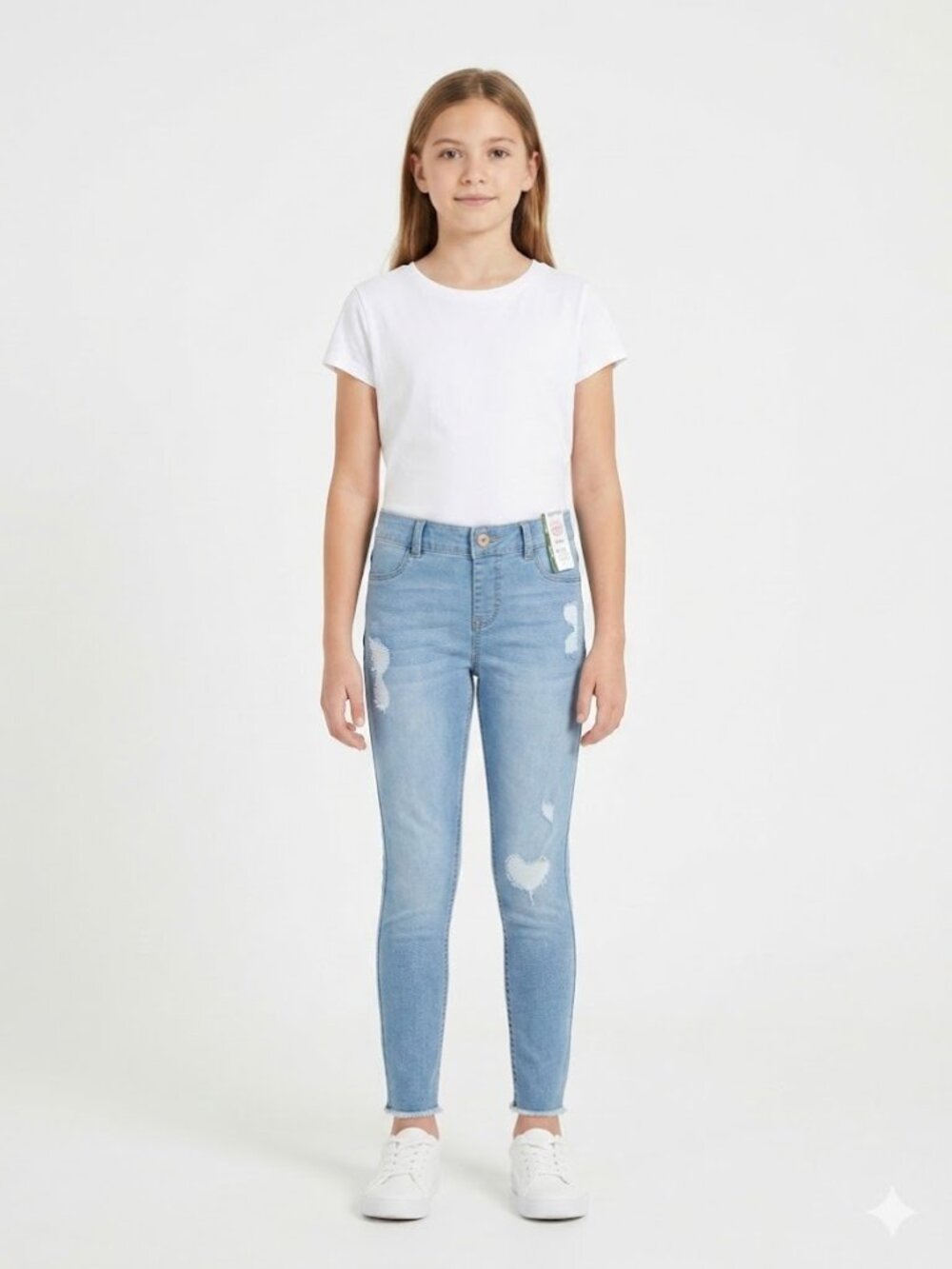 Wonder Nation Jeggings Girls Distressed Medium Wash Stretch Denim XL 14/16 NWT